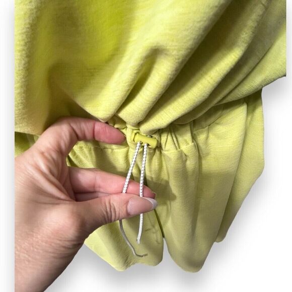 Old Navy XL Lime Green Breathe On Knit Wrap Romper Drawstring Waist Active NWT - Picture 6 of 11